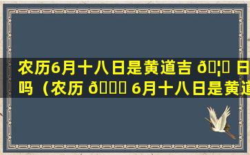 农历6月十八日是黄道吉 🦁 日吗（农历 🐒 6月十八日是黄道吉日吗2023年）